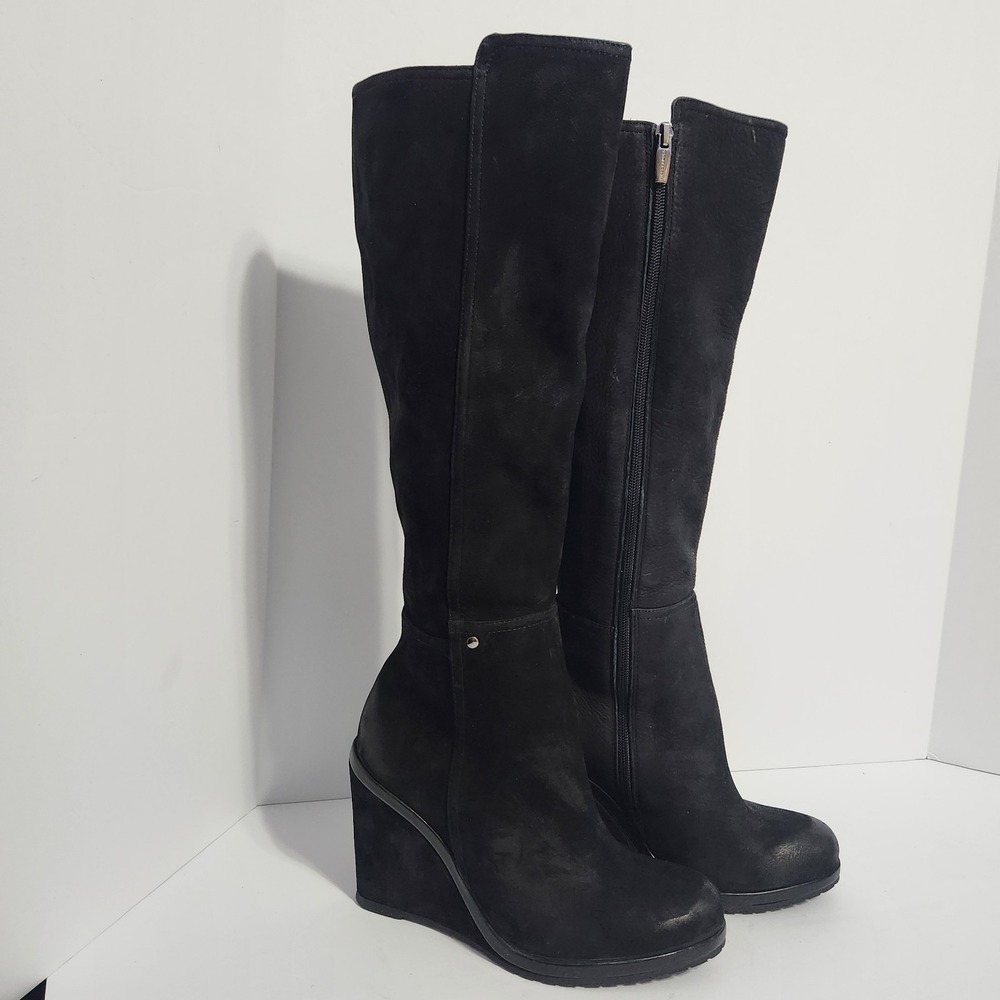 Vince Camuto ~Justine~ Black Suede Nubuck Nappa Leather Women's Sz 8 Boots